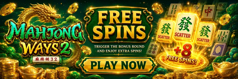 Free Spins feature banner for Mahjong Ways 2