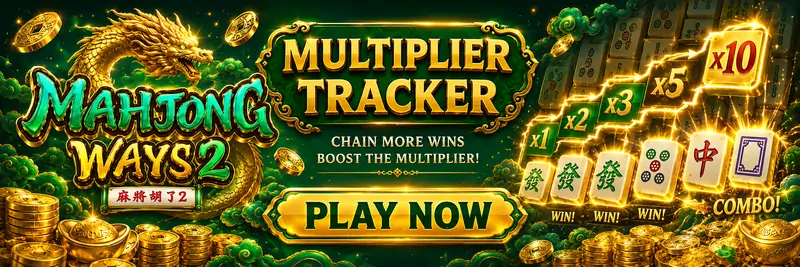Multiplier Tracker feature banner for Mahjong Ways 2